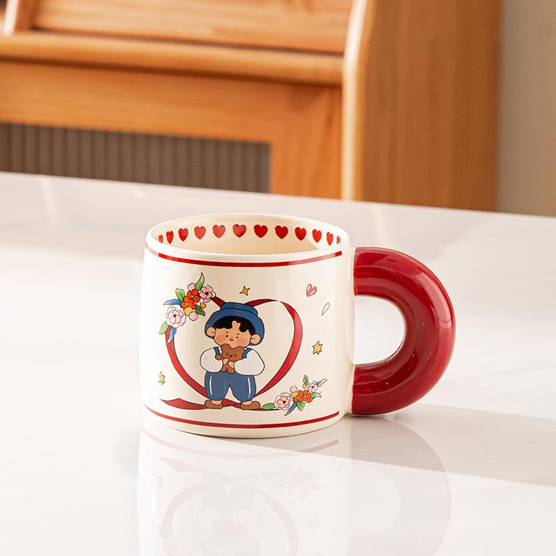 Cute Mug Creative Couple Gift Ceramic Mug Girls Home Office Coffee Wedding Socks Gift