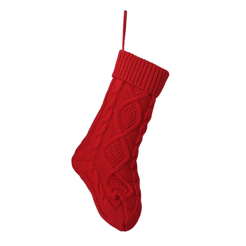 Knitted Christmas Stocking Ornament, Large Gift Bag for Kids