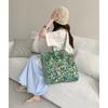 Spring and summer new products bright green double-sided bag fresh floral tropical shoulder bag summer versatile handbag