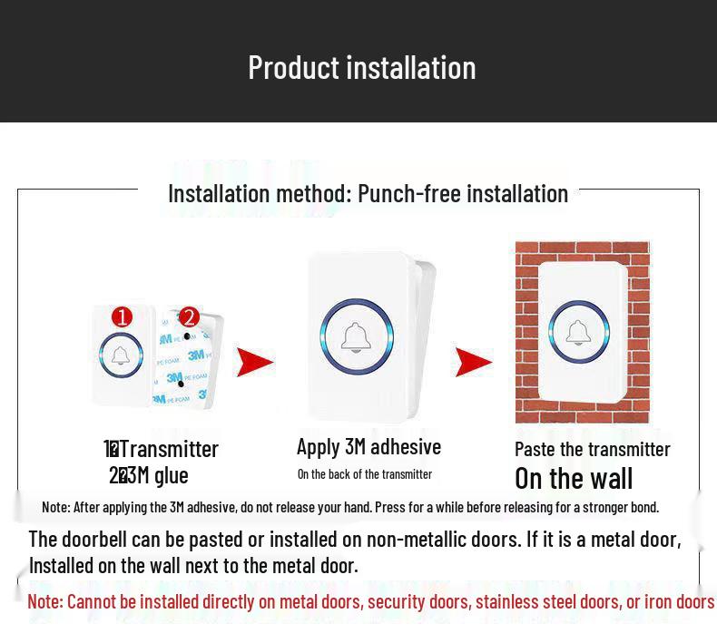 Smart Long-Distance Wireless Doorbell for Elderly - Universal Two-Floor Remote Caller