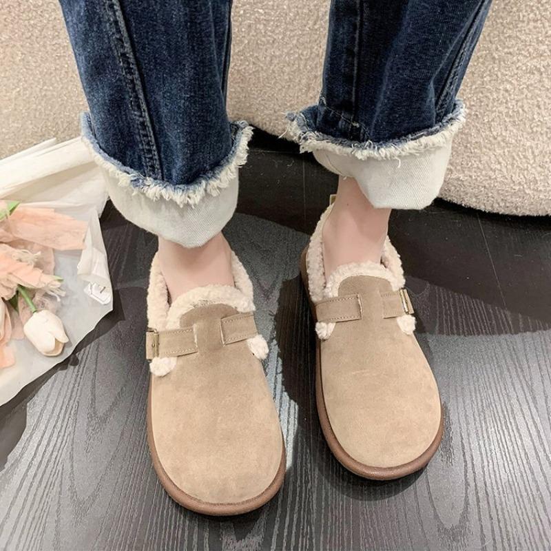 Fashion Plus Size 35-43 Autumn Winter Women Shoes Casual Flat Plush Warm Comfortable Soft Loafers Slip on Cotton Shoes Zapatos De Mujer