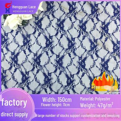 Full Width Polyester Non-Elastic Hollow Jacquard Mesh Lace Fabric for Clothing and Home Textiles