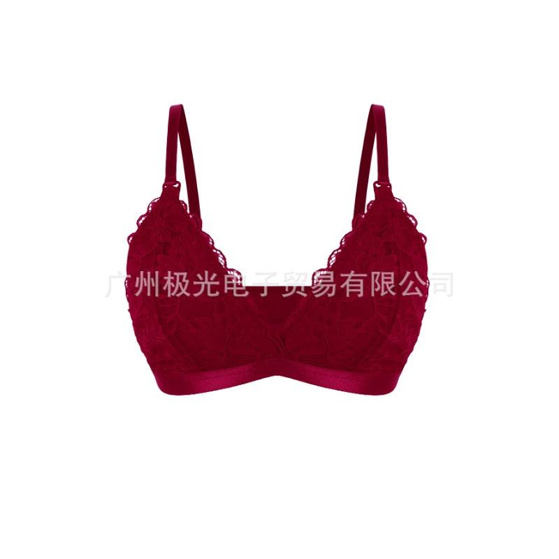 Women Red Lace Wireless Maternity Nursing Bra