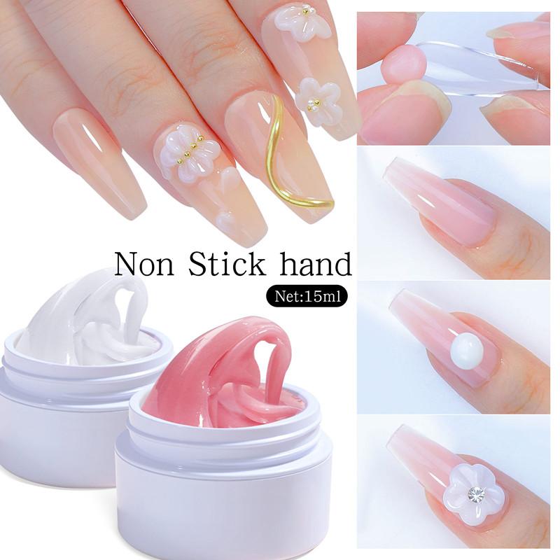 Buy 15ML Non Stick Hand Solid Extension Nail Gel Clear Nude Pink