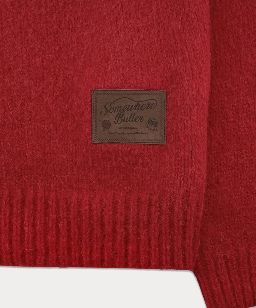 Sseomweeobeoteo Snow Alpaca Nordic Knit - Red