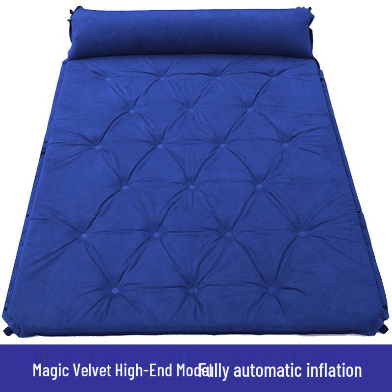 Automatic Inflatable Outdoor Sleeping Pad - Thick, Wide, Moisture-Proof Mat for 3-4 People Camping