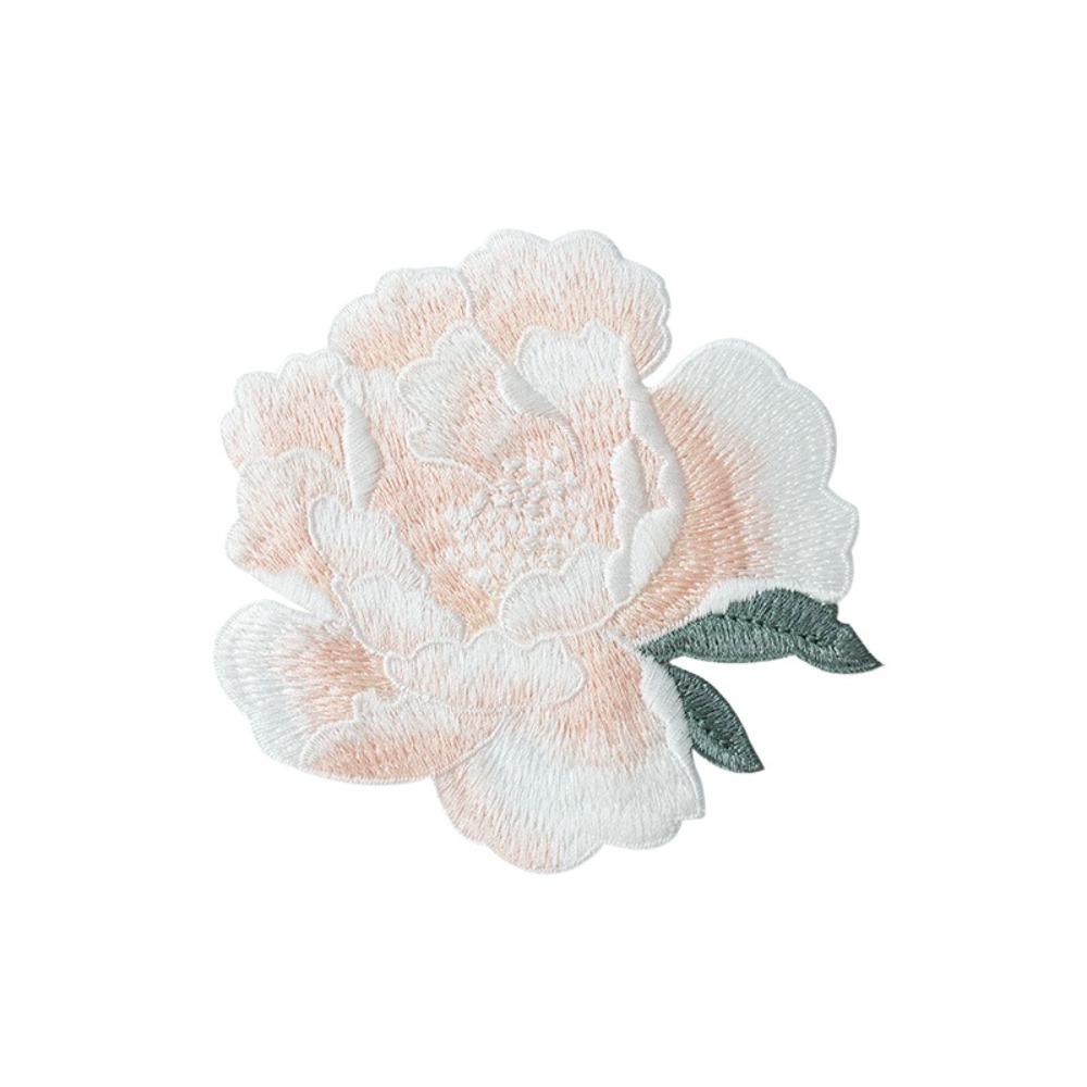 Chinese Style Peony Flower Embroidered Patches Sew on Clothes Patches Clothing Applique  Sewing