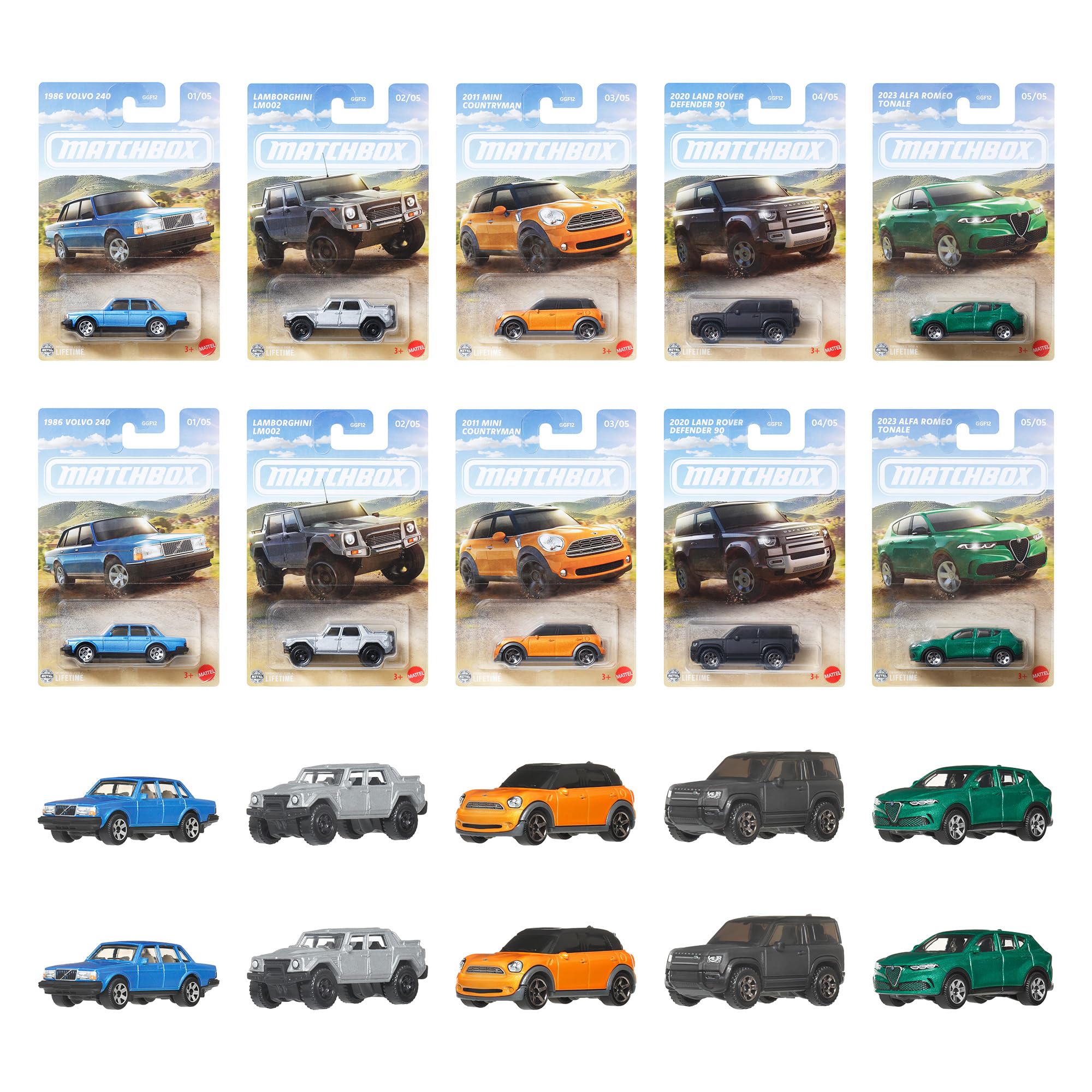 Matchbox Tēmas Asortiments Eiropas Transportlīdzekļu Miniatūras