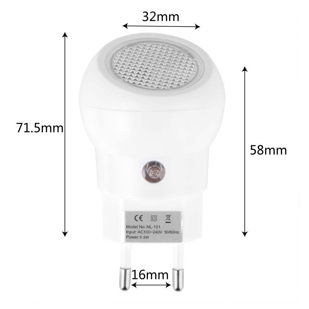 LED Bedroom Lamp EU Plug Novelty Lamp Atmosphere Night Light 360 Manual Rotation Light Sensor