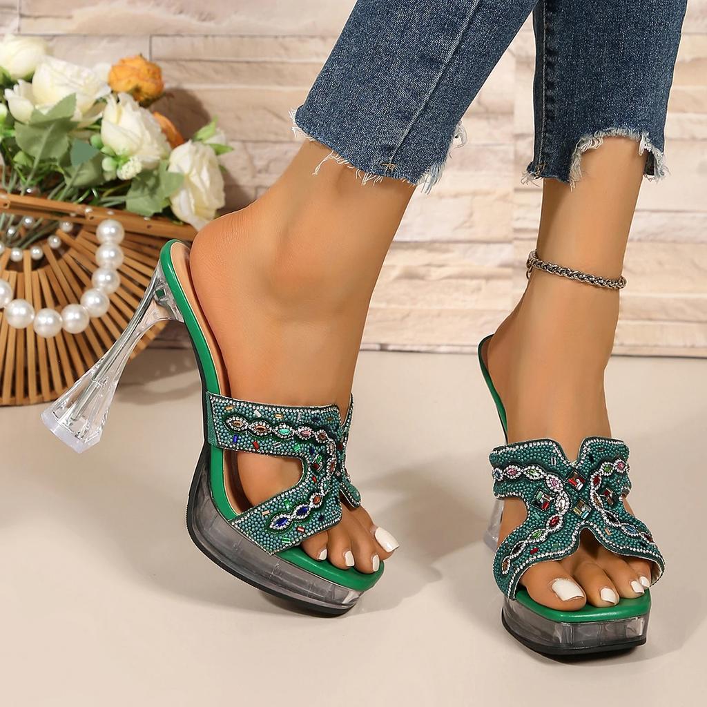 Fashion Summer New 2024 Women Comfortable High Heels Sandals Women Hollow Casual Fashion Beach Shoes Slip On Casual Outdoor Sandals