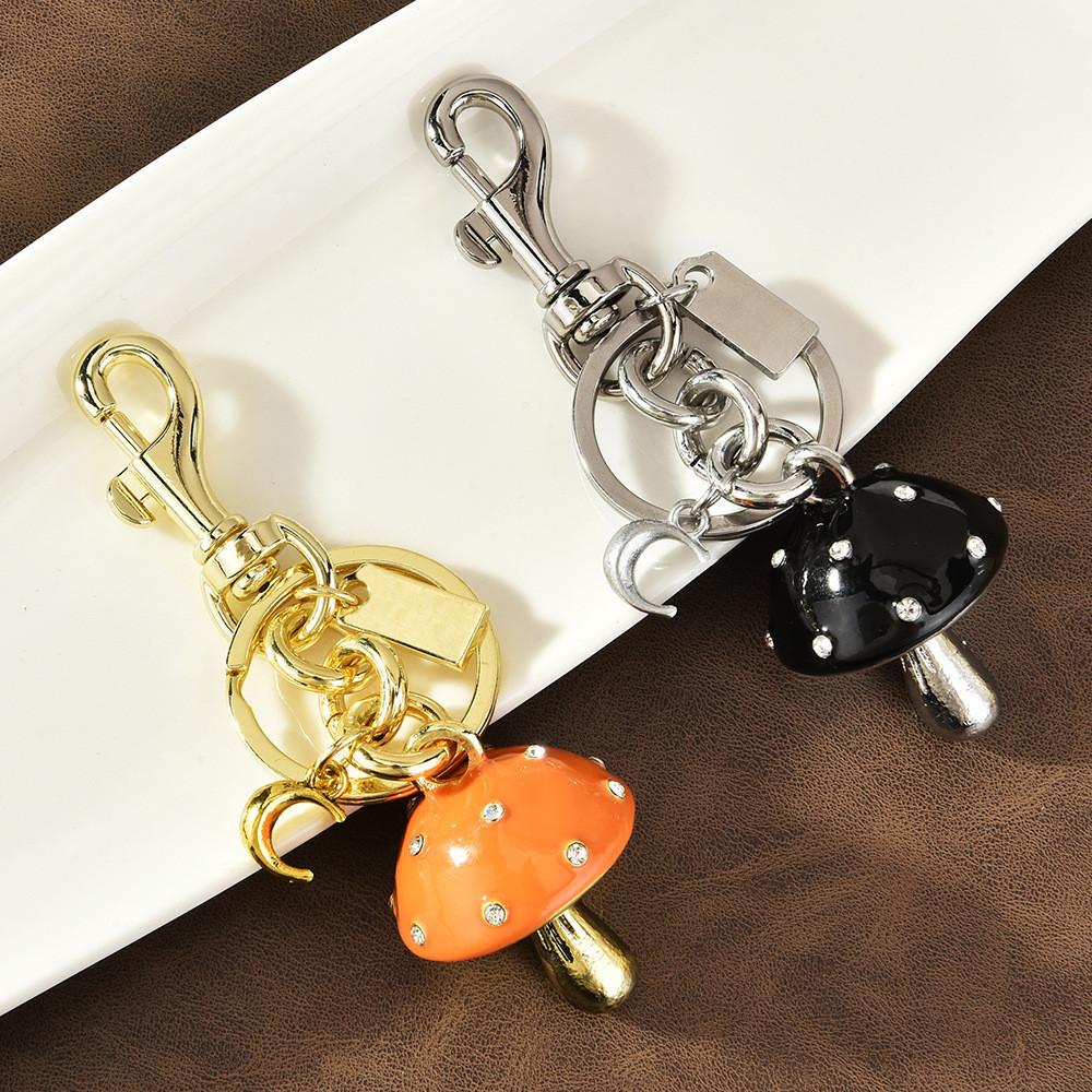 Mushroom Keychain Bag Charm With Metal Electroplating For Summer Fashion Accessory