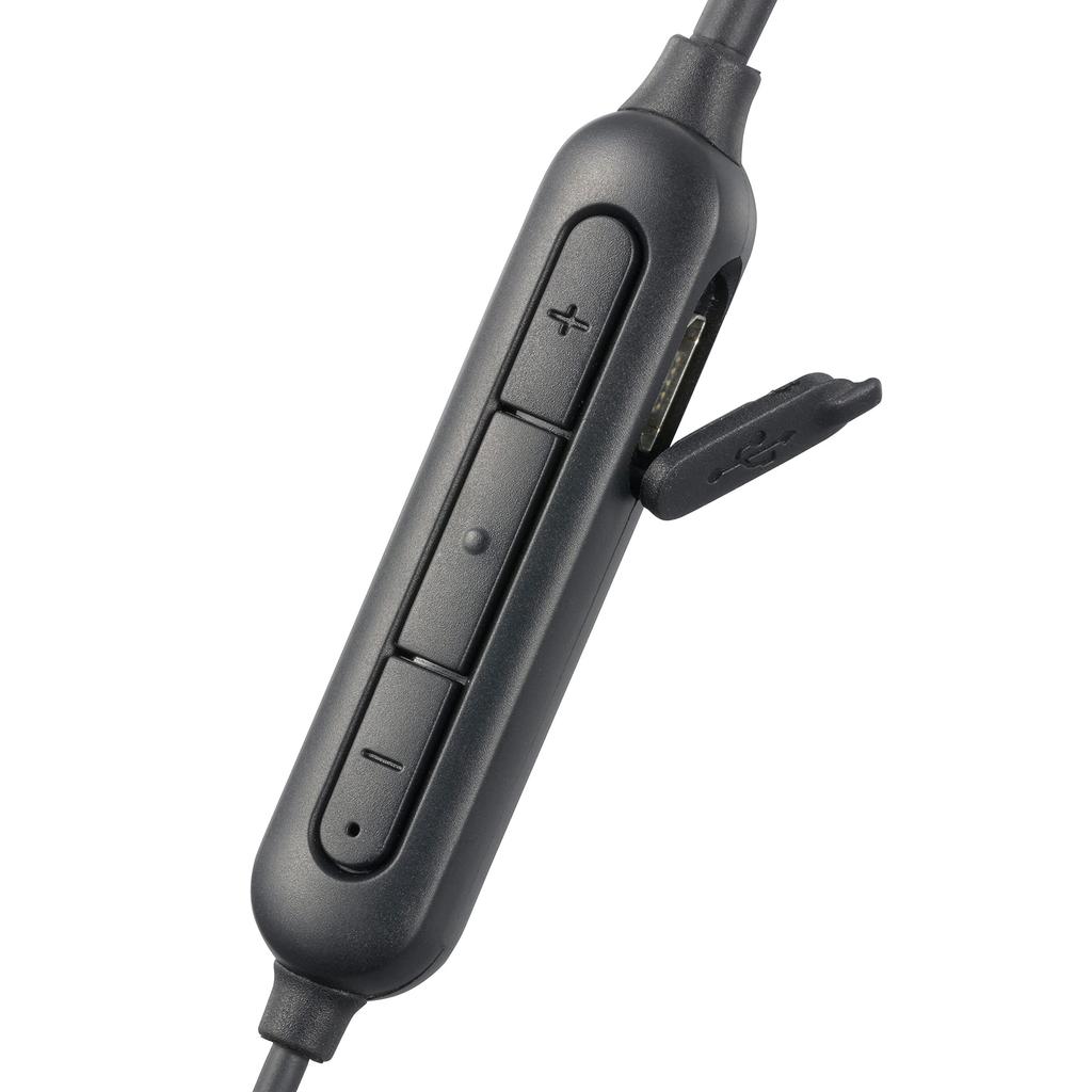 OHM AudioComm Wireless Neckband OHM Standard Earphones, Black, HP-W215N-K, 03-1294,
