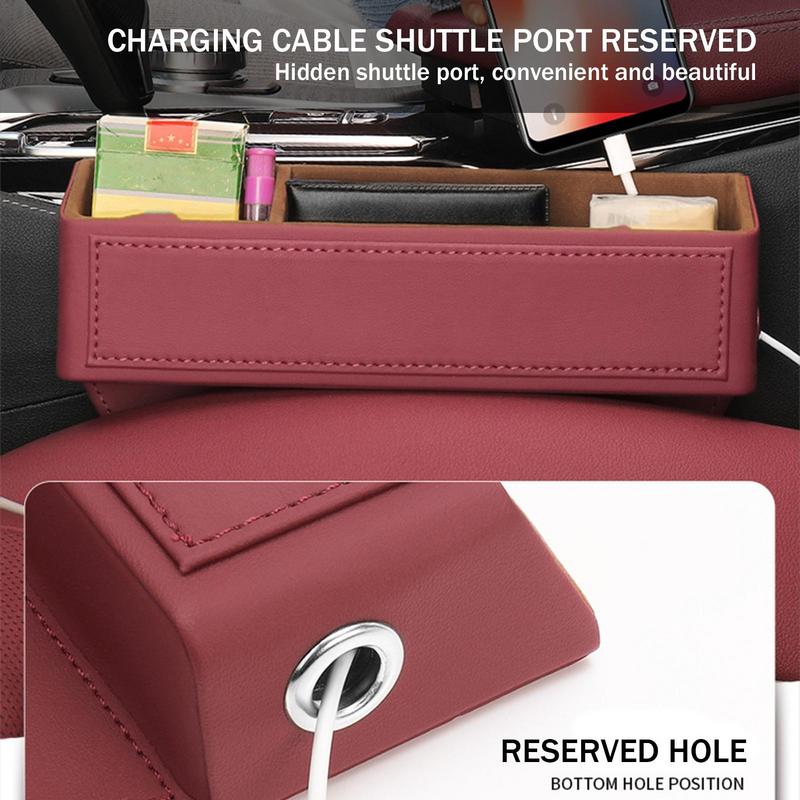 Car Seat Filler Bag Artificial Leather Car Side Seat Filler Pocket SUV Truck And Minivan Multi-Functional Console Side Box For