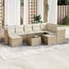Vidaxl 10-Cz. Garden Furniture Set With Cushions, Beige, Poly Rattan