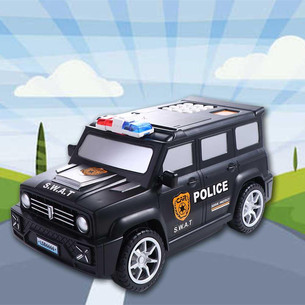 Children Toys Fingerprint Password Password Atm Save Money Swat Car Model Money Saving Box Cash Box Car Model Piggy Bank