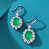 Hui Zhi Yi 2024 Exquisite 925 Silver Green Chalcedony Stud Earrings