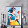 Disney 5D DIY Diamond Painting Snow White Watercolor Illustration Full Round Diamond Mosaic Cartoon Cross Stitch Art Painting for Home Decoration