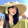 Summer Women's Bowknot Straw Hat New Beach Big Brimmed Hat Foldable Travel Seaside Vacation Travel Outdoor Sunscreen Caps