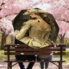1PC Hat Lace Automatic Open/Close Umbrella with Windproof, 8-Rib Sturdy Canopy, Durable Ribs, Fashionable Design, Outdoor Accessory, Fun Prin, Holiday