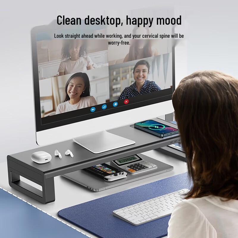 Multi-functional RGB Monitor Stand with Fast Charging