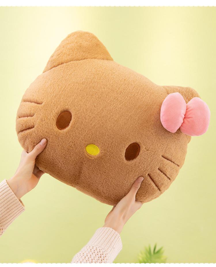 Hello Kitty Big Head Cushion - Cute Cat Plush Backrest Pillow for Girls