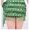 Belly Dance Hip Scarf With Detachable Fringe Skirt Adjustable Waist Chain For Performances And Practice