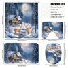 4Pcs Winter-Themed Shower Curtain Set with Non-Slip Bath Mat, Toilet Lid Cover, Contour Rug & 12 Hooks, Bathroom Decor