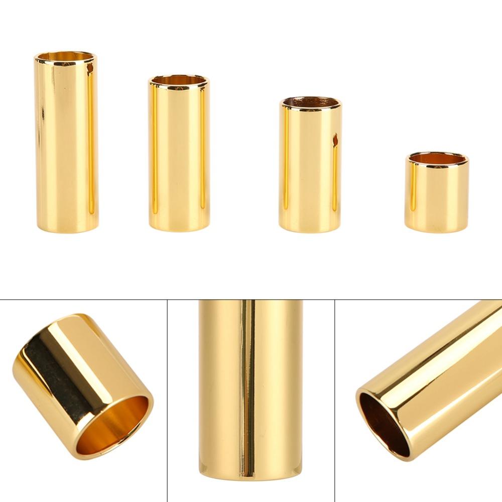 4PCS Metal Guitar String Slide Golden Color Metal Slide Guitar Bass Slide  For Electric Guitar