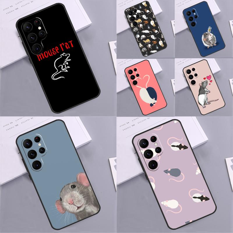 Mouse Rat Phone Case For Samsung Galaxy S25 S24 Ultra S9 S10 S20 S22 S21 S23 Plus S24 FE Cover Coque
