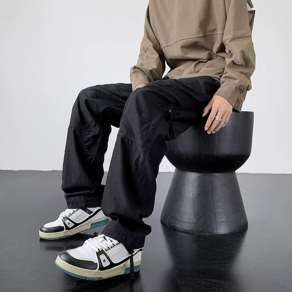 Men's Plus Size Breathable Large Pocket Work Casual Pants Loose Straight Casual Pants Camping Hiking Pants