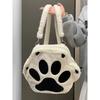 Cute Cat Paw Backpack New Plush Backpack Soft Girl School Bag Large Capacity Crossbody Bag