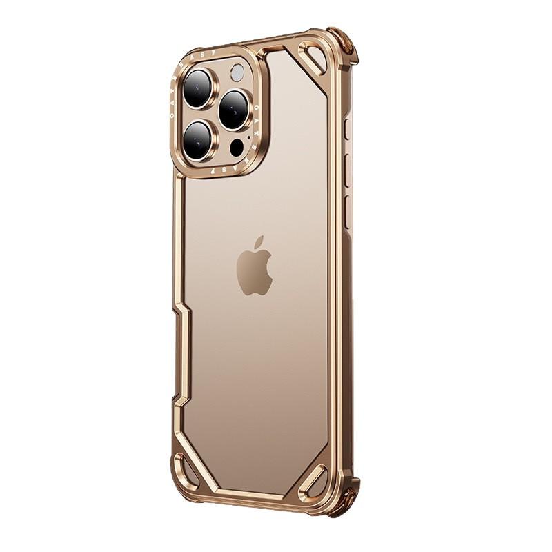 Metal Frame Hollow Phone Case IPhone 16 Pro Max Corner Shockproof Protection