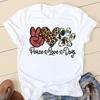 Sweet Love Pug Streetwear White Fashion Women T-Shirts Harajuku Kawaii Clothes Short Sleeve Summer Tee Casual Female Tops O-Neck
