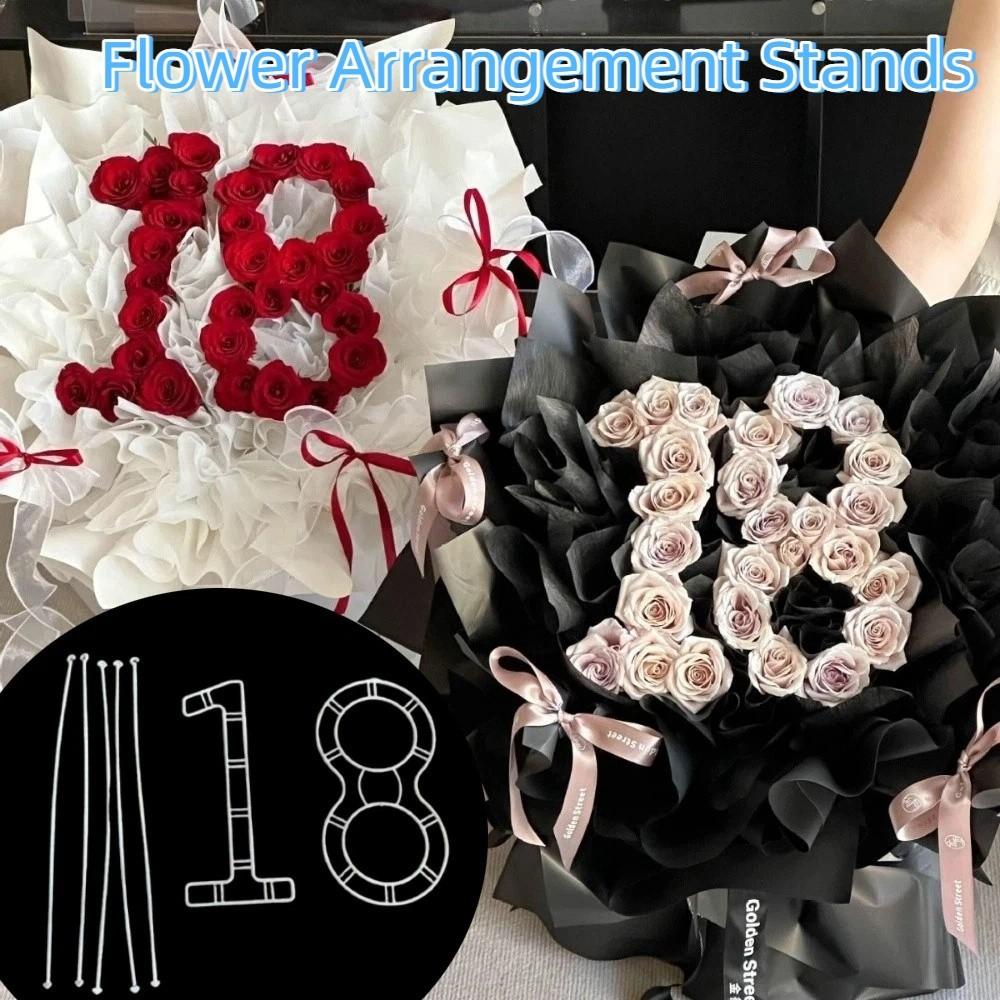 Plastik-Blumenstraußhalter Basteln 18 Jahre Alt Blumenarrangement-Ständer Herz Mondförmiger Blumenkranz-Rahmen Heimdekoration