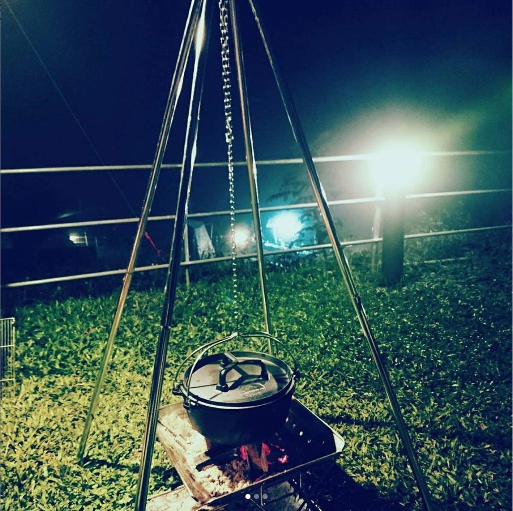 CAMPING MOON MT-130 Stainless Steel Fireplace Stand with Tripod, 90kg Weight Capacity