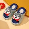 Wolf King Green Boys' Non-slip Soft Sole Cartoon Sandals: Summer & Bath Slippers for Kids