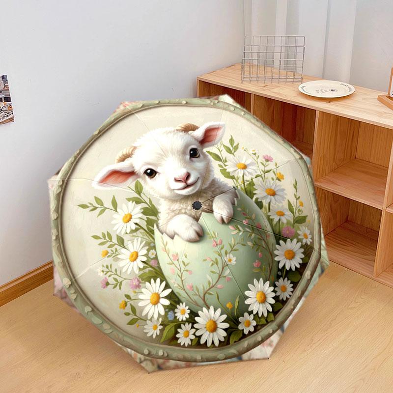 Cute Easteranimals Pattern Pattern New Style Umbrella, 1 Piece Automatic Folding Umbrella, Portable Travel Umbrella, Outdoor Umbrella, Birthday Gift