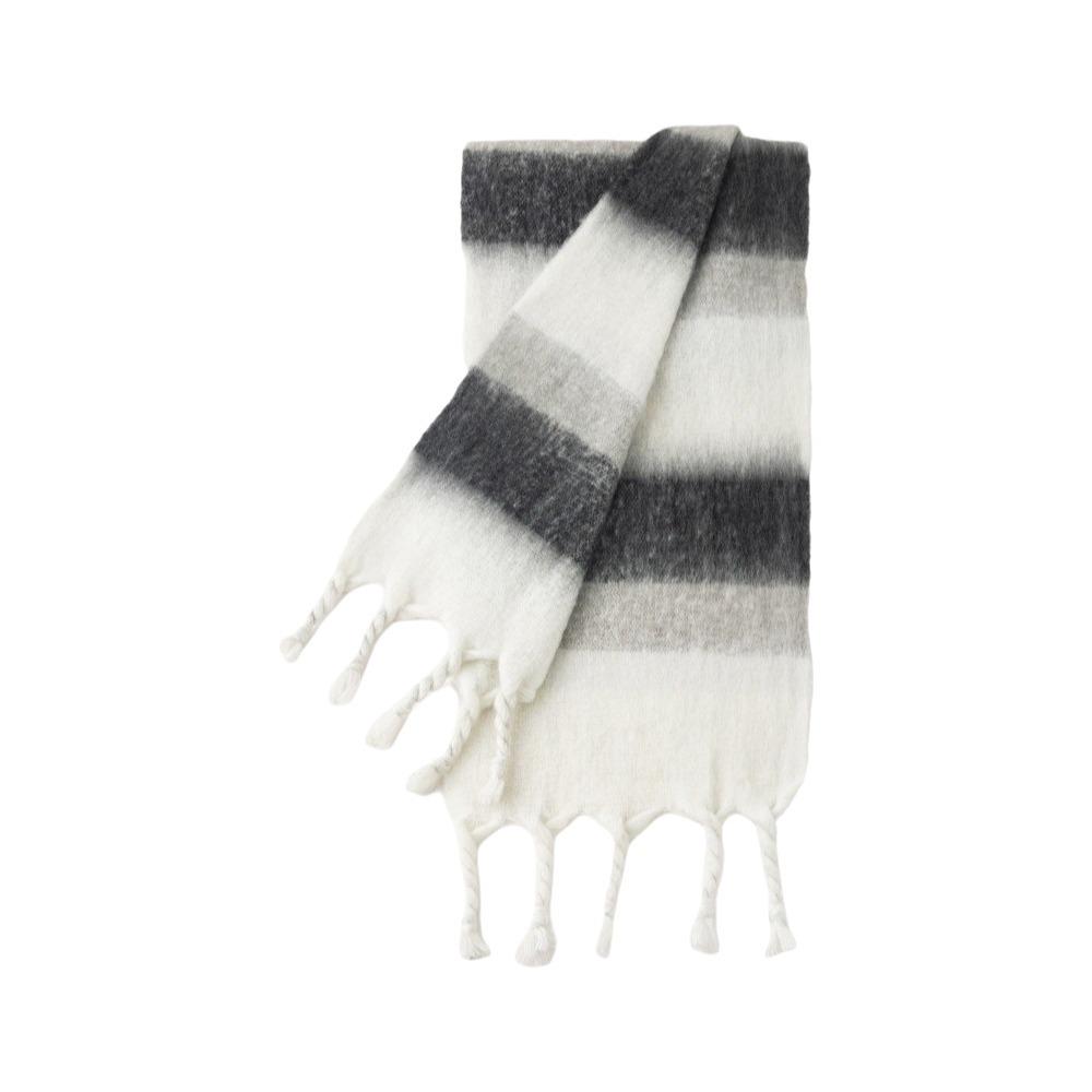 Mohair Winter Cashmere Scarves Plush Long Shawl Classic Stripe Wool Scarf Autumn Winter