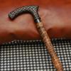 93.98 cm Walking Stick with Cast Aluminum Handle Leather Wrapped Wooden Cane with Floral Design Gift for Him, Her