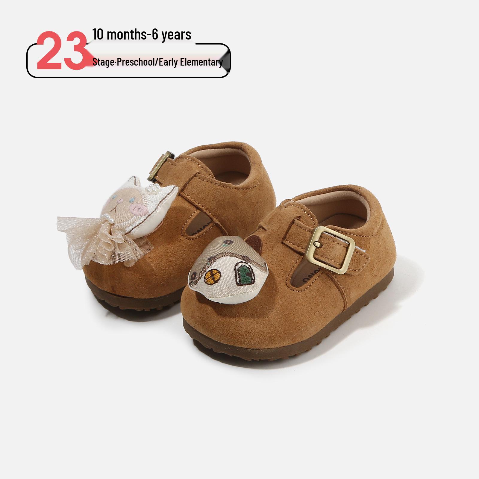 

Весняні м які підошви для ходьби для немовлят - стиль Birkenstock з прикрасою-лялькою для хлопчиків та дівчаток Size 17 / Inner length 12.5 cm жовтий