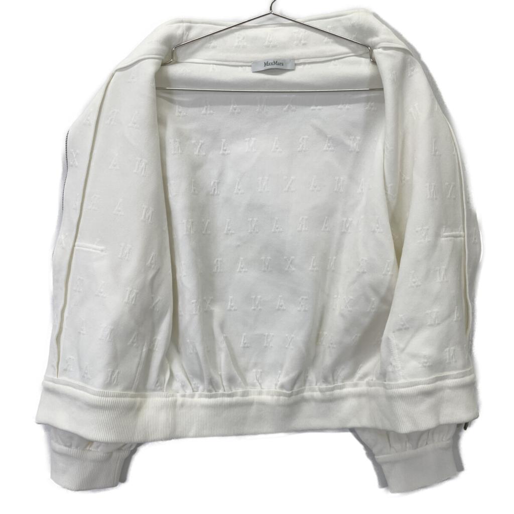 Max Mara 24Stainless Steel 2411911012 GASTONE/Gastone White Embossed Logo W-Zip Sweat Blouson Jacket Not written whiteUsed