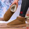 Large size snow boots women's new winter short boots flat-bottomed velvet thermal cotton shoes
