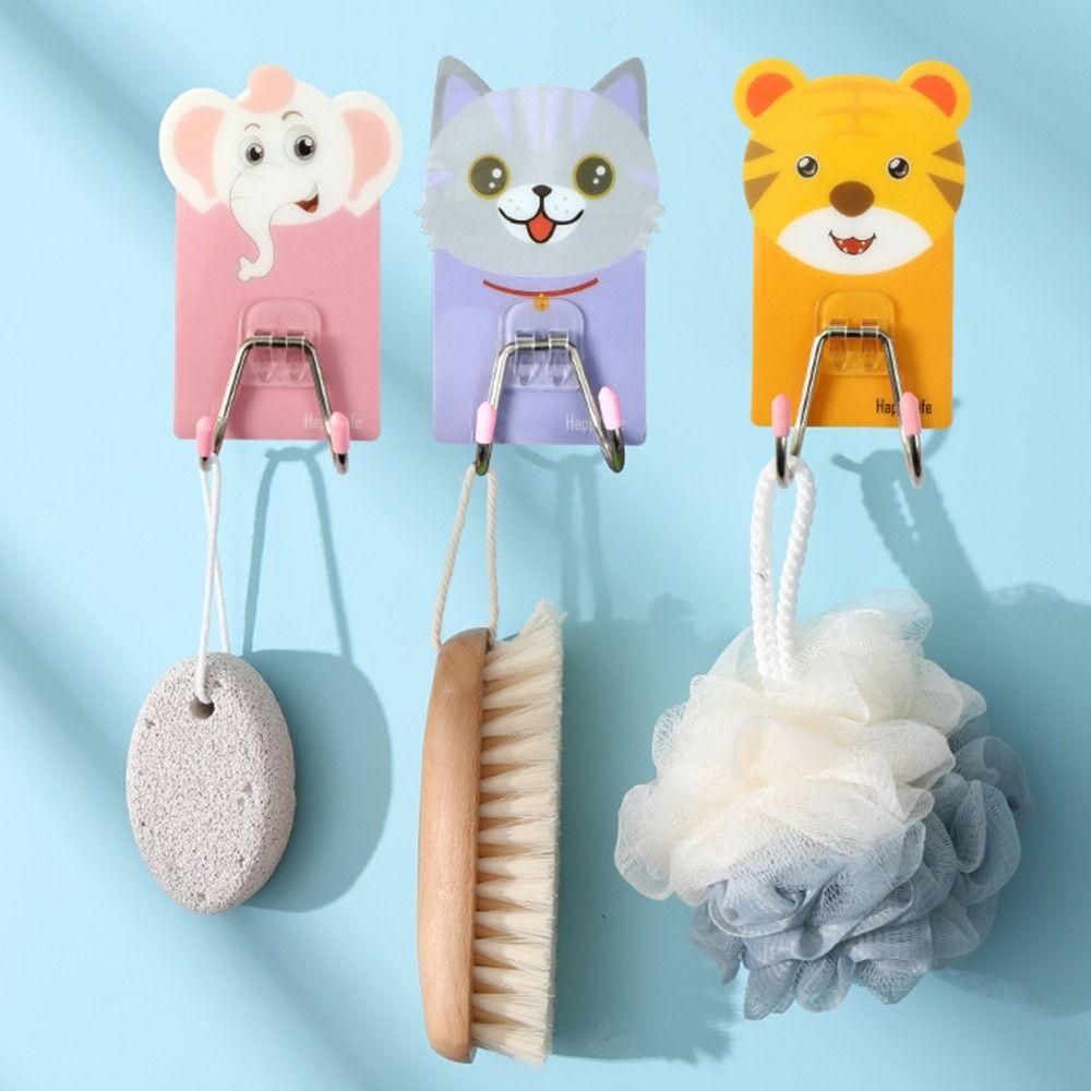 

Настенный крючок для животных, мультяшный липкий крючок, милые настенные крючки для хранения вещей для дома