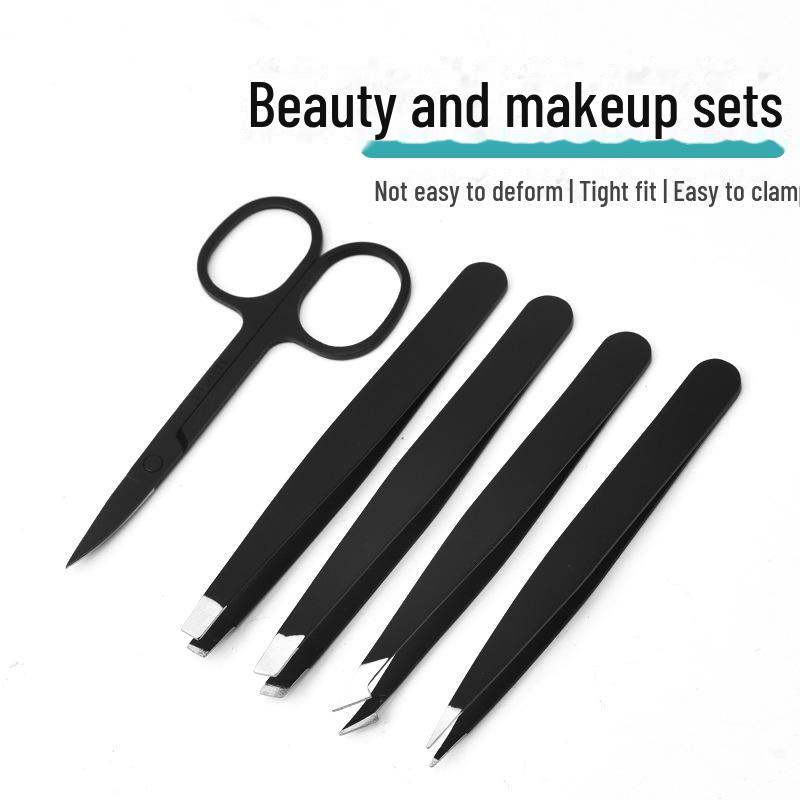 Augenbrauen-Scheren-Set: Edelstahlclip, Pinzette, Doppel-Augenlidaufkleber-Schönheitswerkzeuge