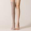 1Pair Solid Color Long Tight Socks Coral Fleece Foot Warmers New Boot Socks  Fall Winter