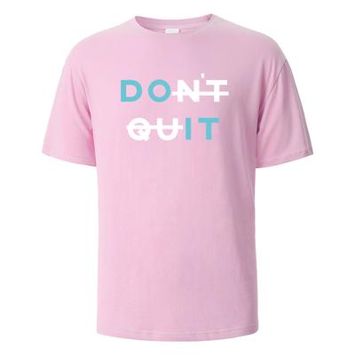 T-shirt Imprimé pour Homme N'abandonne pas Streetwear Basique 100% Coton Tops Pour Homme Femme Été Respirant Manches Courtes Col Rond T-shirts Basiques