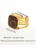 Minimalistische 18K PVD Goudkleurig Gecoate 304 Roestvrij Stalen Ringen Dikke Sieraden Hoge Kwaliteit Bedel Stijlvolle Boho Luipaard Gouden Sieraden