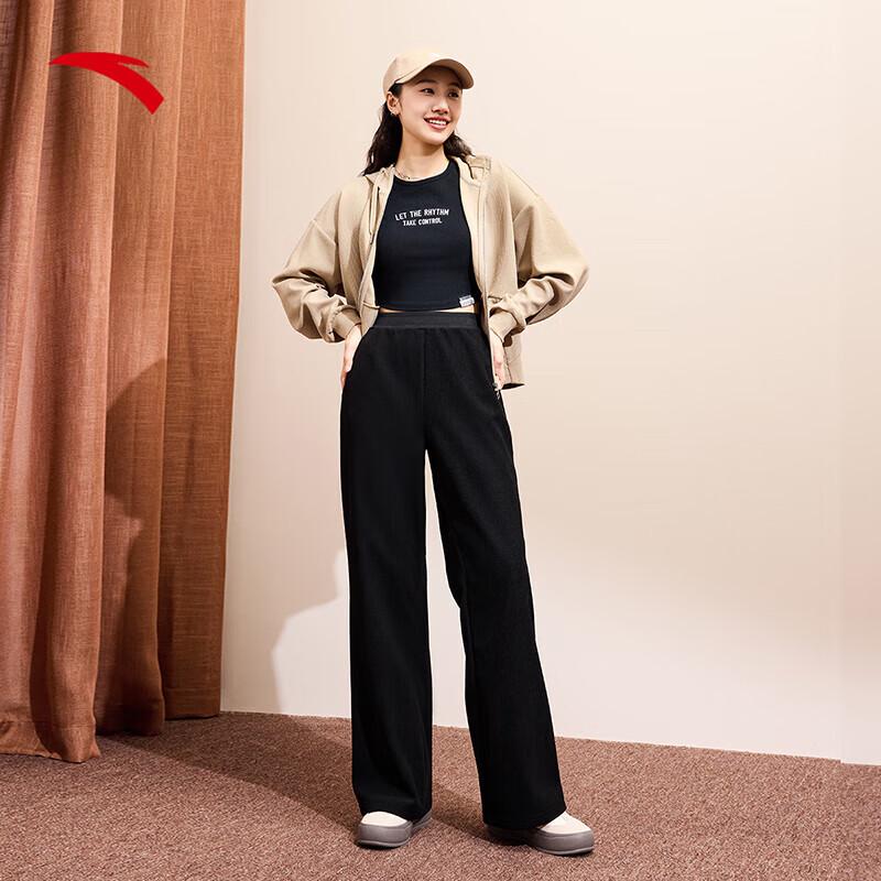 Anta Women s High-Waisted Fleece-Lined Straight-Leg Pants XL