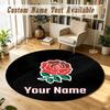 Round Rug Custom NameEngland Rugby Pattern Non Slip Carpet Home Floor Decor