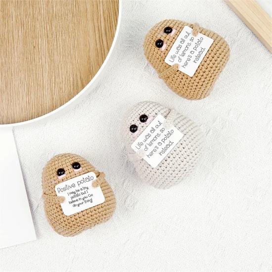 Boneca Batata Adorável de Energia Positiva Tecida à Mão Pura Novo Produto Feito à Mão Decoração para Casa Quarto Presente de Natal